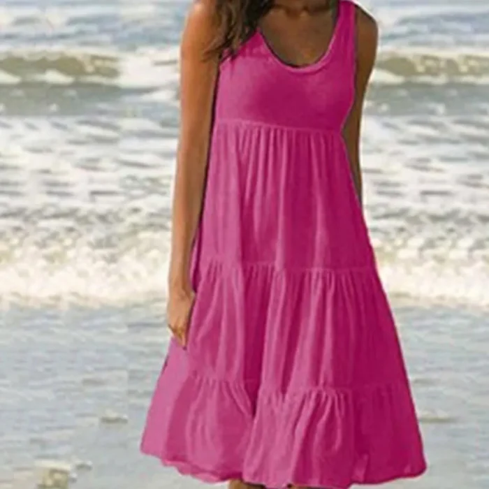 Jocoo Jolee Women Causual O Neck Sleeveless Ruffles - Image 3